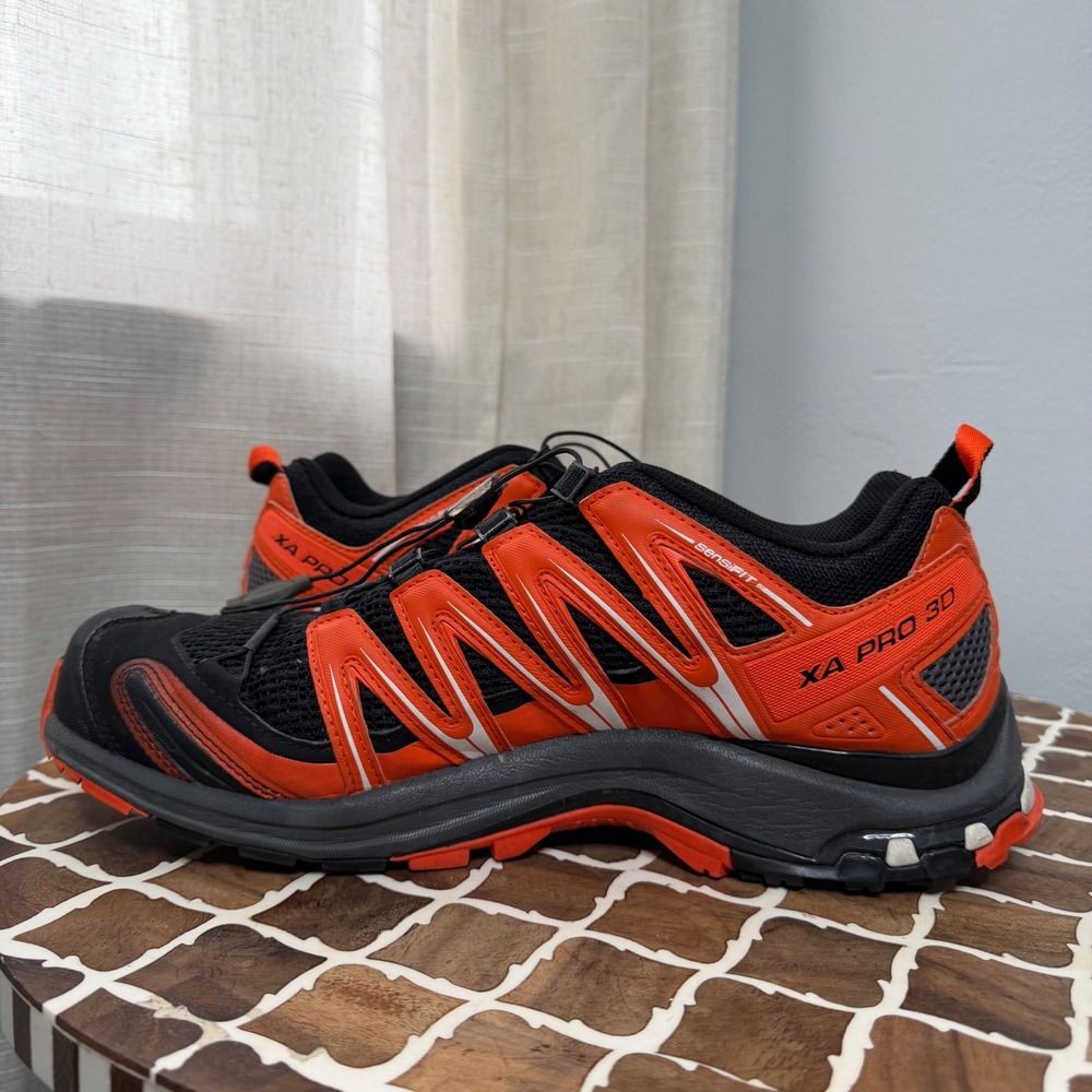 Salomon XA PRO 3D Trail Running Shoes Black Orange Men's Size 11 - Picture 4 of 12